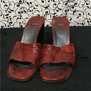 Stuart Weitzman Snakeskin Overlay Leather Sandal